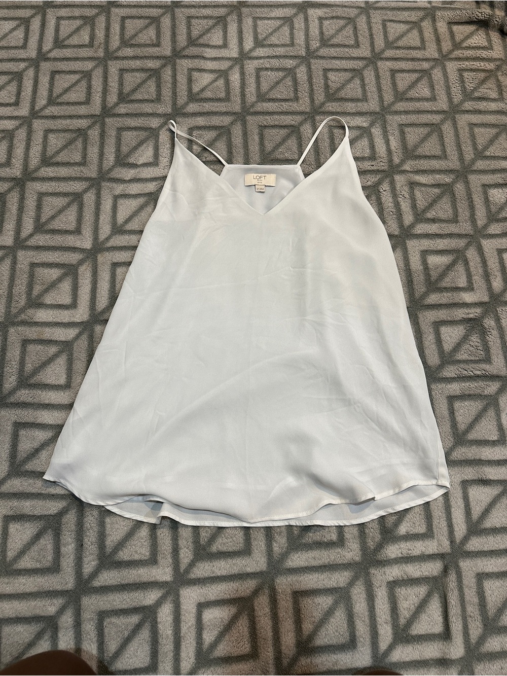 LOFT Pale Blue Satin V-Neck Camisole - Picture 1 of 5